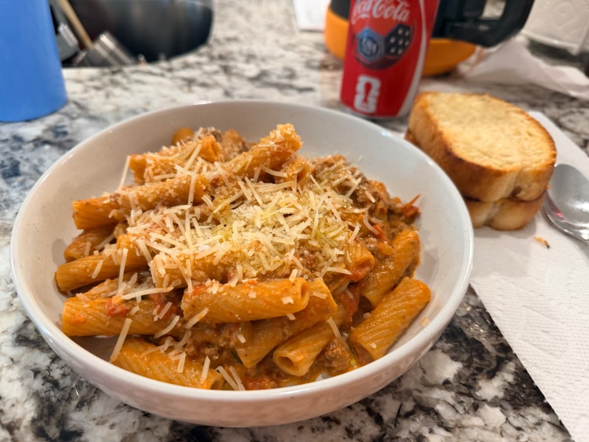 Rigatoni alla Vodka with Ground Beef